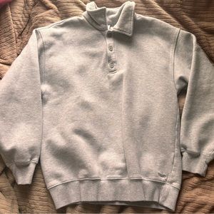 Gray Button-Up Sweatshirt